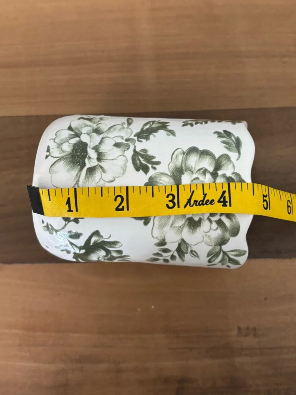 OPULENT COLLECTION Floral Ceramic Tumbler Vase Pencil Holder Green Leaf Design - Picture 10 of 10